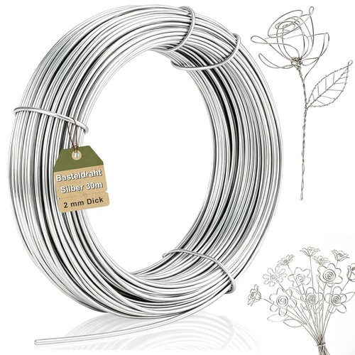 Basteldraht aluminium 30m - aluminium, 2mm
