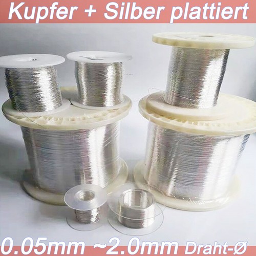 Kupferdraht versilbert - versilbert, Ø